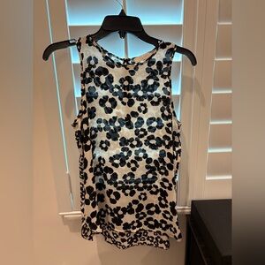 Loft Mixed Floral Pattern Shell Tank Top Size Small